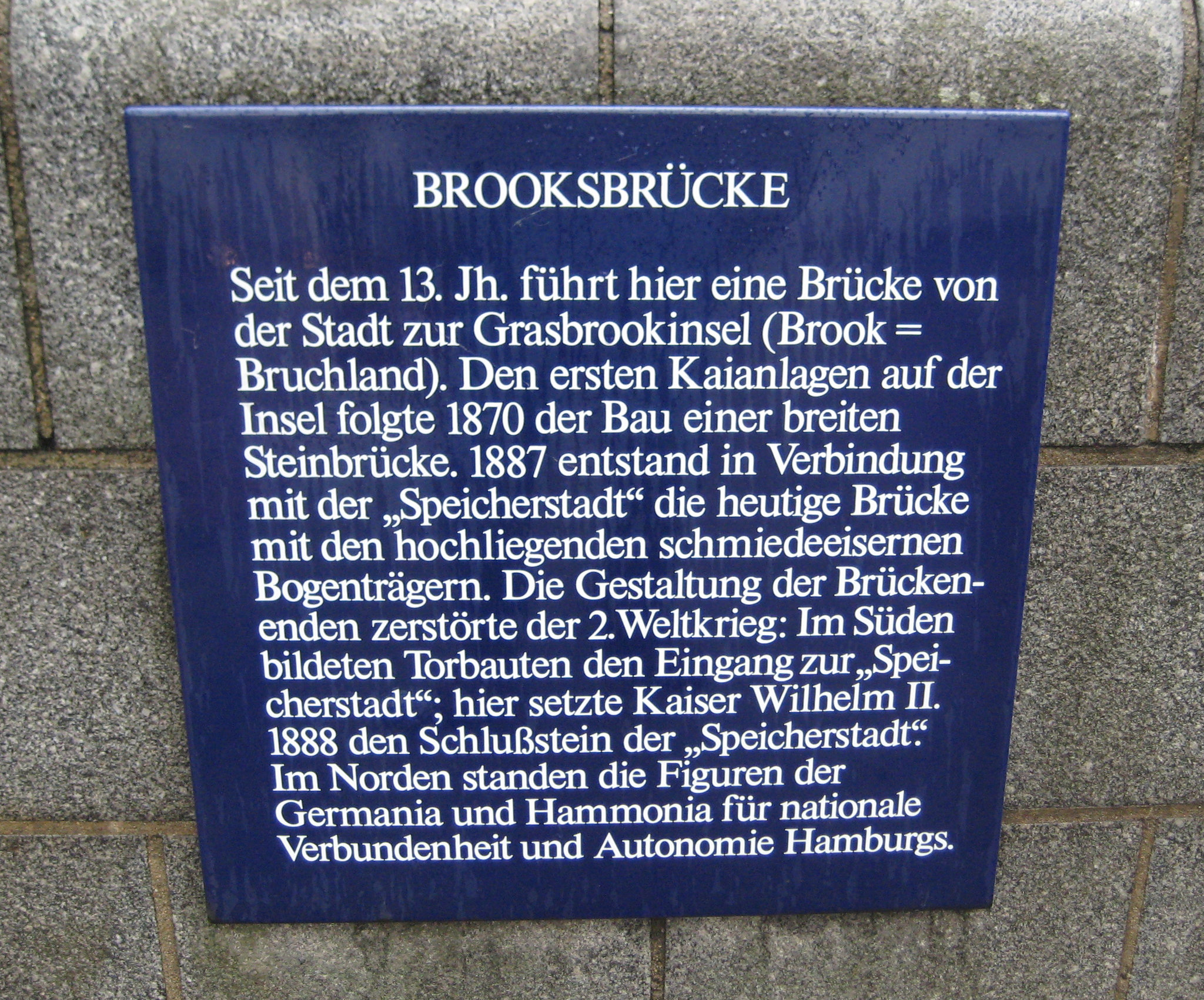Brooksbrücke zur Speicherstadt