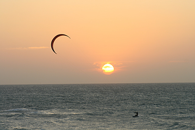 Kite-surfer at Sunset