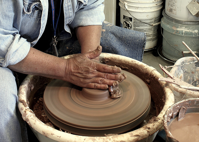 A potter's hands