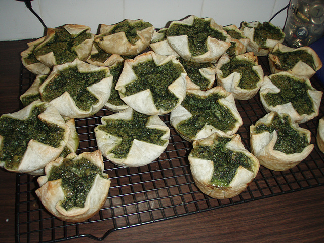 lots of spinach pies