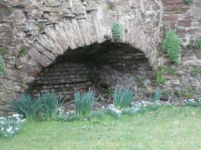 The snowdrops accentuate the kiln