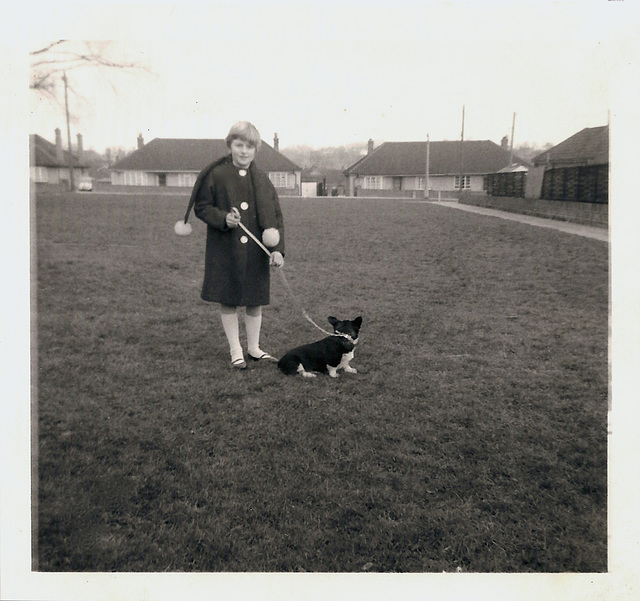 Ruth with Nicky, her Grandad's Dog. 1964