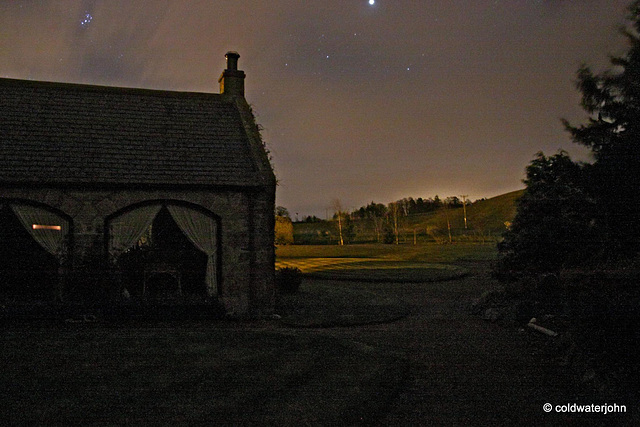 Starlit night after a day of winter gales and snowstorms Starlit night after a day of winter gales and snowstorms
