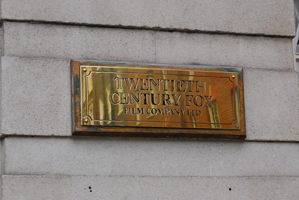 Twentieth Century Fox plaque