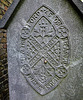 brompton cemetery, london,as for me and my house we will serve the lord, vesica from the side of  a memorial to a member of the  confraternity of men and women of st.andrews, wells st.