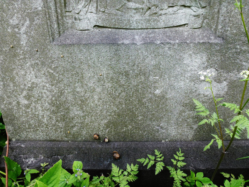 brompton cemetery, london,unreadable epitaph,  maybe early c20?, on a memorial to a member of the  confraternity of men and women of st.andrews, wells st.