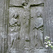 brompton cemetery, london,crucifixion scene from an  early c20  memorial to a member of the confraternity of men and women of st.andrews, wells st.