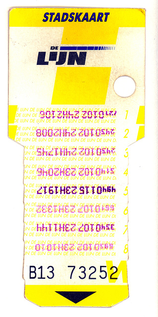 Old public transport ticket of Antwerp