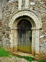 great leighs church essex,c12 doorway in the round tower