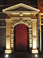 Gate of the old Grammar School of Leiden
