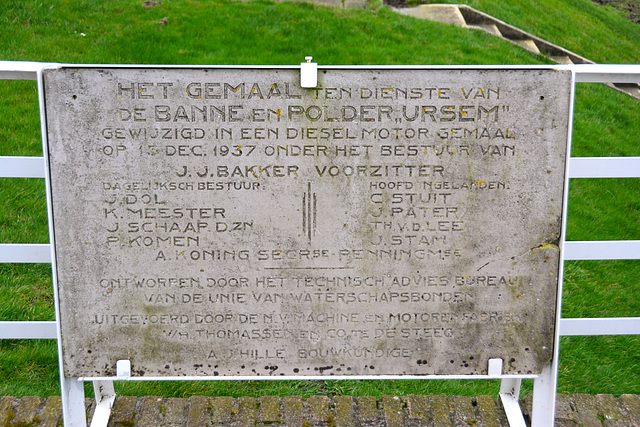 Nederlands Stoommachine Museum – Old sign of the replacement of the water-pump machine