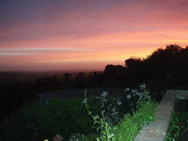 sunset from the decking