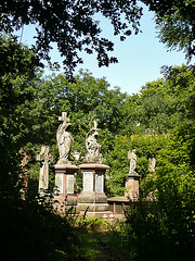 abney park cemetery, stoke newington, london,a flight of angels, c19 monuments close to the eastern entrance