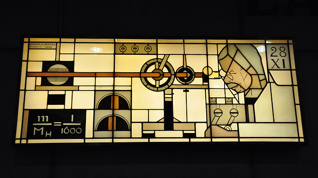 Stained-glass window depicting prof. Pieter Zeeman