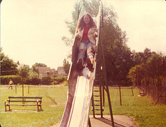 Joanne Sliding in Fairview Park, Rayleigh, 1974