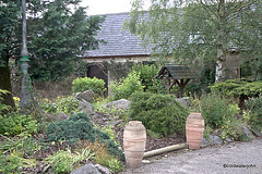 Courtyard garden colours in June