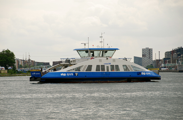 A trip with steam tug Adelaar: Amsterdam ferry crossing the IJ