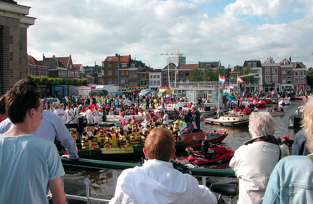 Boat parade in Leiden today