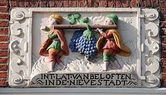 Stone in a building, celebrating the expansion of Leiden in 1611