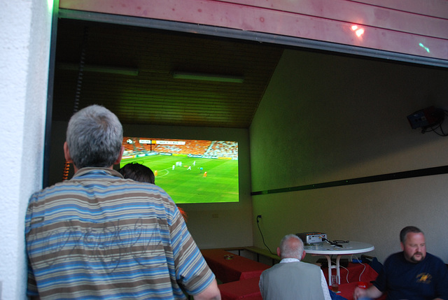 A weekend in the Eifel (Germany): Holland-Russia was projected on a big screen during the village fest