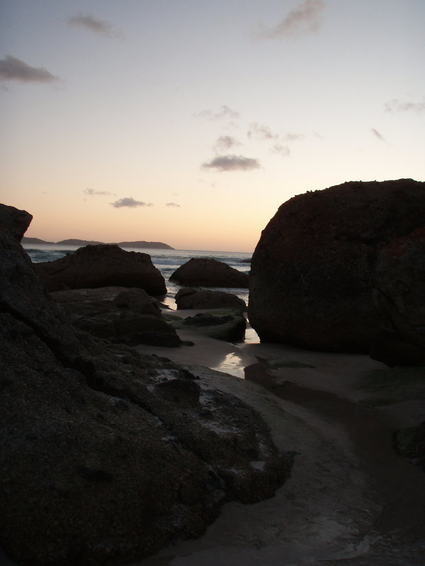 Squeaky Beach at sunset