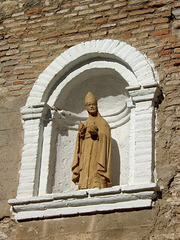 Granada- Albaicin- Statue on an Ancient Church
