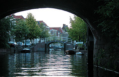 Boating in Leiden: bridges over the Vliet