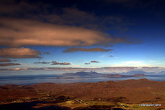 The Cuillins of Skye from above the Sound of Mull