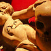 all hallows barking, london,cherub with skull from an c18 tomb, now in the crypt