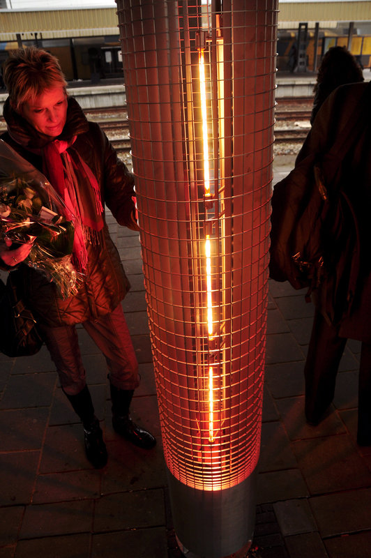 Hot pillar on Leiden Central Station