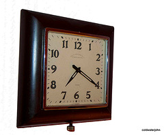 Art Deco wall clock 1920 West End Watch Company Bombay Calcutta, Swiss Made!