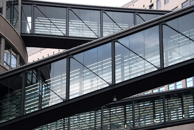 I had a study day at the Hague Polytechnic: walking bridges between the different parts