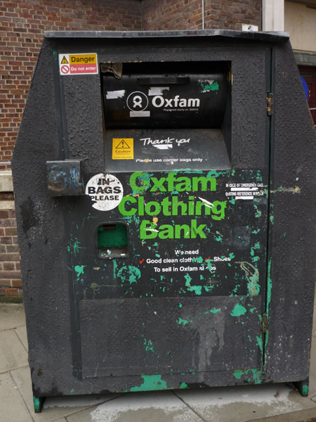 Oxfam clothing bank
