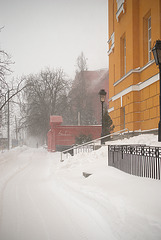 der Schneeschauer in Kiew am 23. März 2013