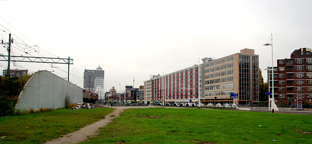 The rather desolate Station Square in Leiden