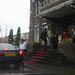 groom arriving at the town hall