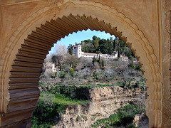 Granada- Alhambra- View of the Generalife from a Window of the Partal Oratory