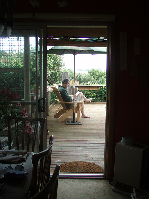 view onto the decking from the dining room