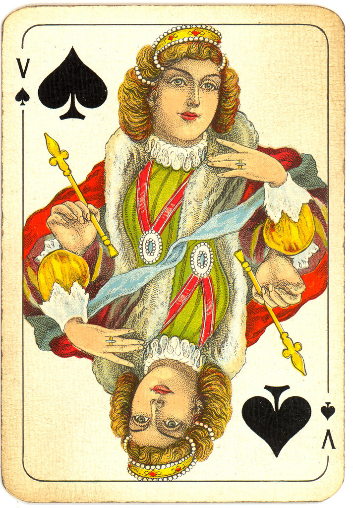 Dutch playing cards from 1920-1927: Queen of Spades