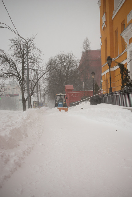 der Schneeschauer in Kiew am 23. März 2013