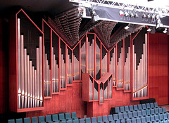 The grand organ of De Doelen theater in Rotterdam, the Netherlands