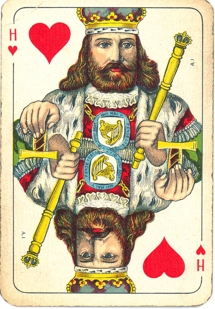 Dutch playing cards from 1920-1927: King of Hearts