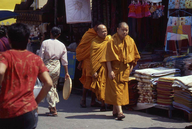 Buddhist Monks in the Market