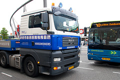 Meeting of truck and bus