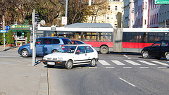 Cars in Vienna: Car pretending to be a pedestrian
