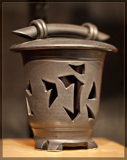 Debra Nelson: Pewter Candle Lamp with Lovely Lid