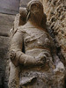 st.peter's church , sandwich,broken effigy of a knight, said to be the mid c15 donor sir john grove, but more likely somewhat earlier. the effigy was drawn in 1785 lying on this base under a canopy in the ruined south aisle. one of the lions' he