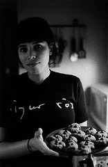 Jackie and her vegan double-choco-chip cookies