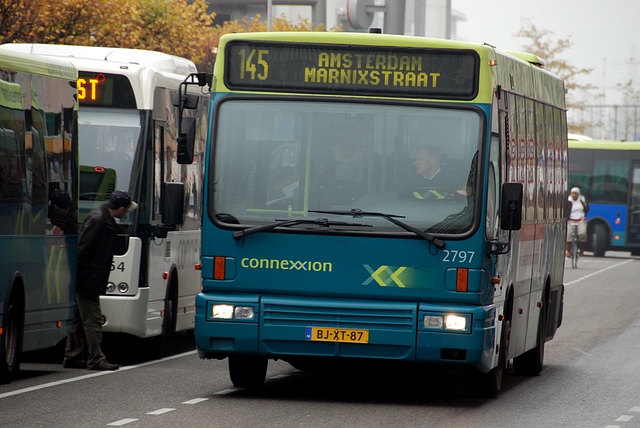 2001 Den Oudsten B95 bus on service from Leiden to Amsterdam