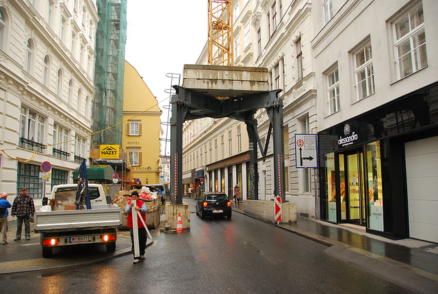 Crane on stilts